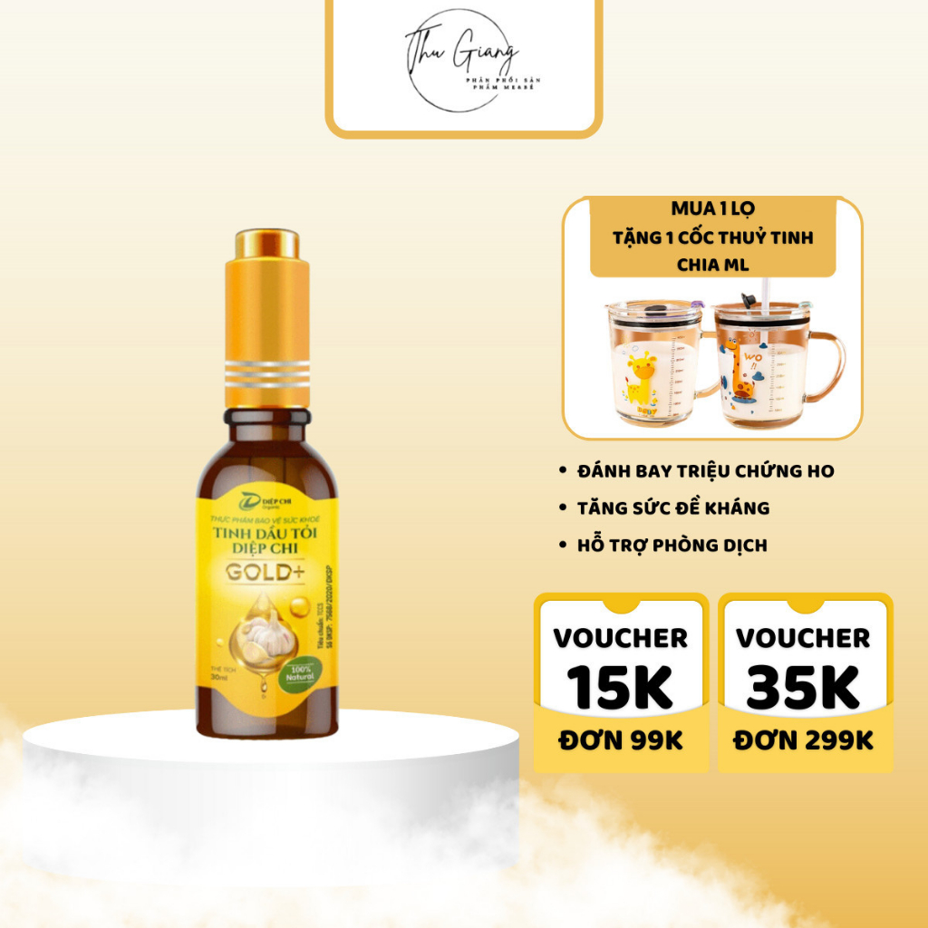Tinh Dầu Tỏi DIỆP CHI Oganic Chiết Xuất Từ Tỏi Ta, Giúp Giảm Hắt Hơi Sổ Mũi Và Tăng Sức Đề Kháng cho bé 30ml