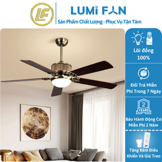 Quạt đèn trần trang trí lumifan, sải cánh 144 cm, quạt trần đèn decor, quạt trần trang trí, bh 24 tháng, mã 56yy-19234t
