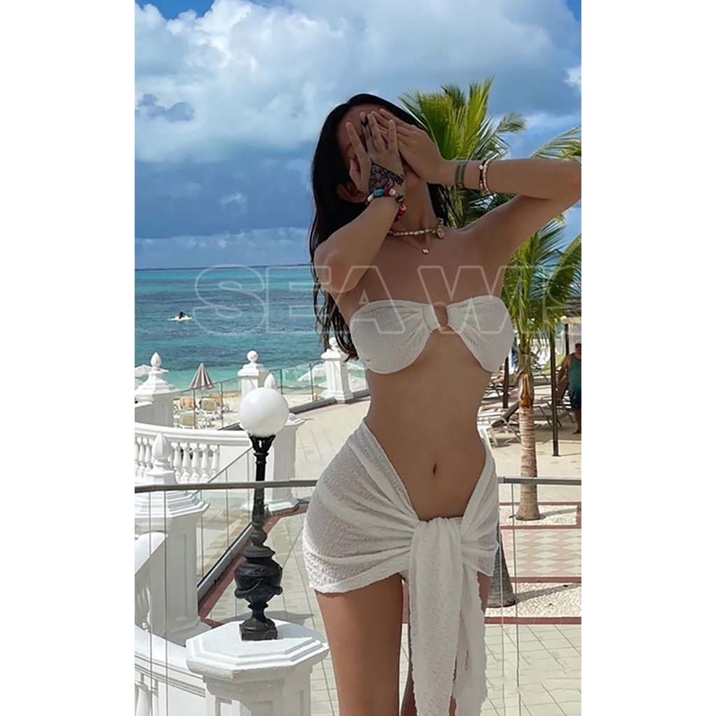 SIÊU HOT Bikini đi biển 3 mảnh, áo quây cài sau sang chảnh, vải đẹp, hot 2023