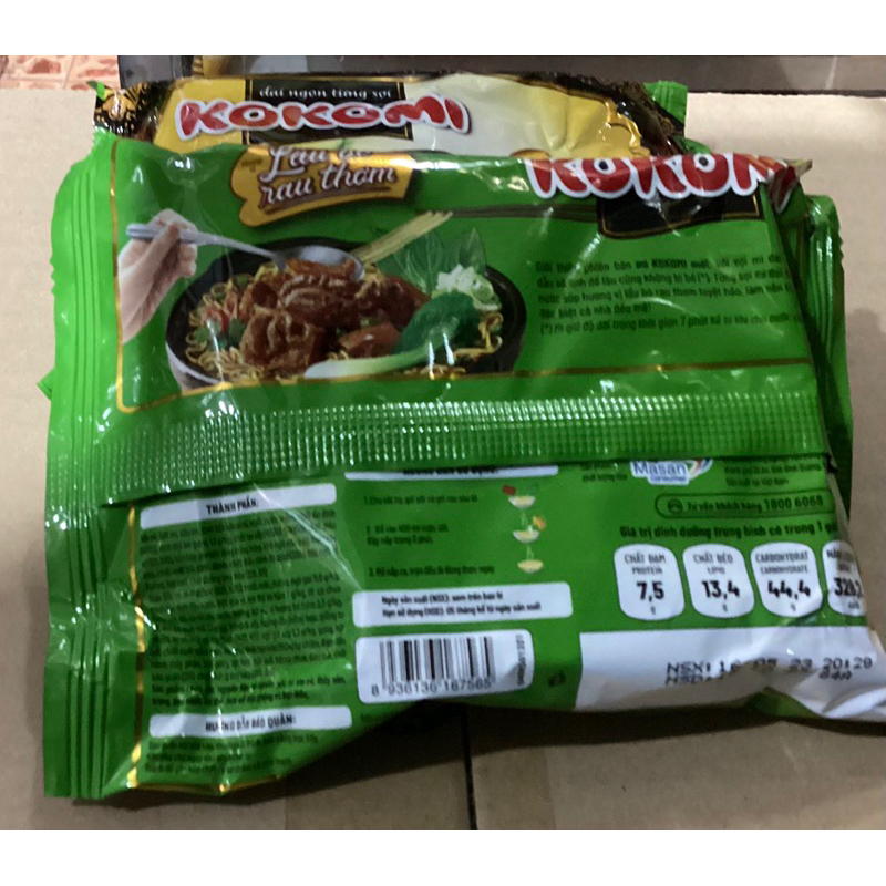 Mì Kokomi lẩu bò rau thơm gói 75g
