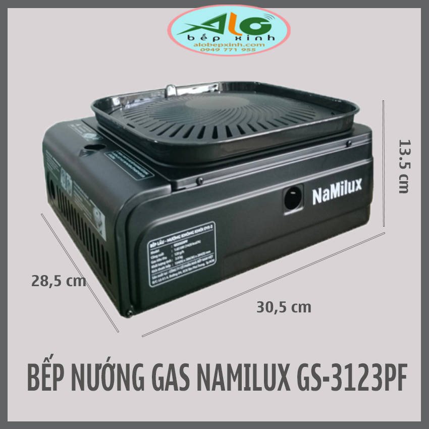 Bếp nướng không khói Namilux GS3123PF - Bếp nướng gas mini Namilux GS-3123PF công suất nấu lẩu nướng mạnh, nhanh sôi