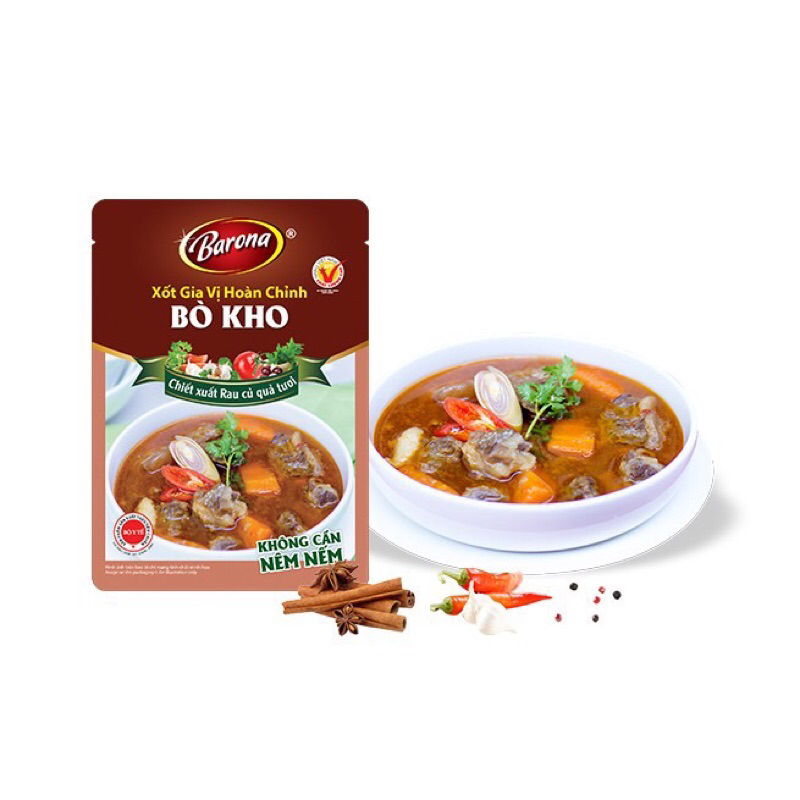 Xốt ướp bò kho - xốt vang gói 80g