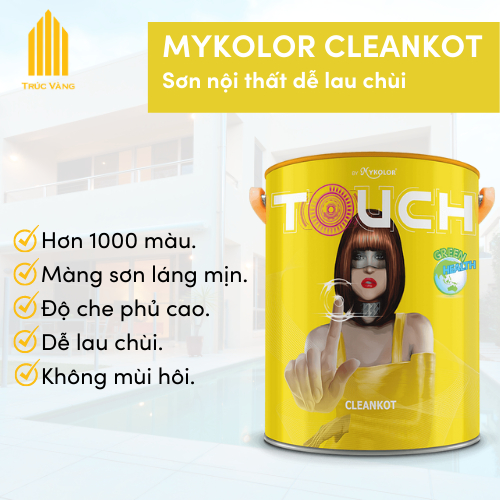 Sơn trong nhà lau chùi hiệu quả 5L ĐỦ MÀU Mykolor Cleankot.