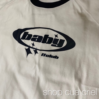 ÁO BABYTEE CHỮ MÀU TRẮNG