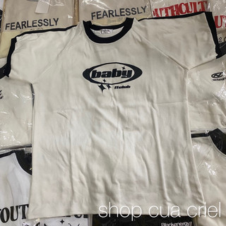 ÁO BABYTEE CHỮ MÀU TRẮNG