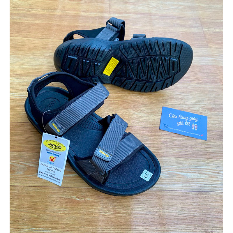 Giày sandal quai hậu nam học sinh, sinh viên Rova RV873 chính hãng quai dù đế cao su đúc màu đen, xám năng động