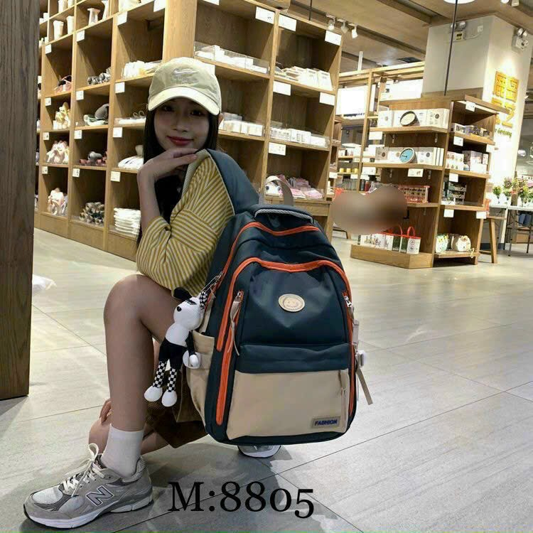 Balo đi học phù hợp cho mọi lứa tuổi Fashion smile phối màu thời trang nhiều ngăn quai đeo chắc chắn Huan.l