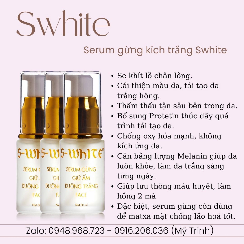 SERUM GỪNG SWHITE DƯỠNG SÁNG DA