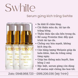[ CHÍNH HÃNG ] SERUM GỪNG SWHITE DƯỠNG SÁNG DA