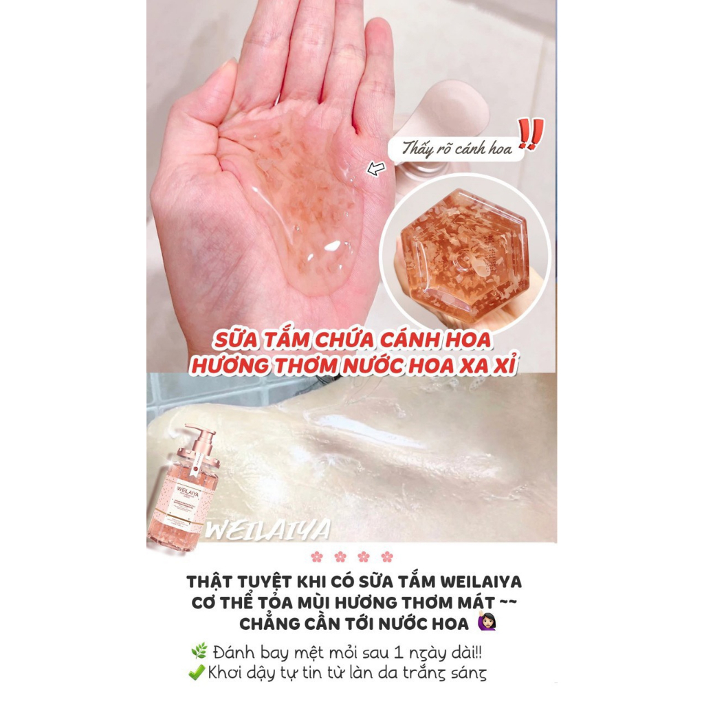 SÉT MINI SỮA TẮM TRẮNG DA WEILAIYA 20ML , MANG ĐI DU LỊCH , HƯƠNG NƯỚC HOA CAO CẤP