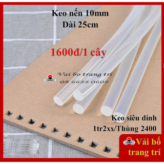 Keo nến 10mm, dài 25cm, keo silicon, keo loại trong đẹp