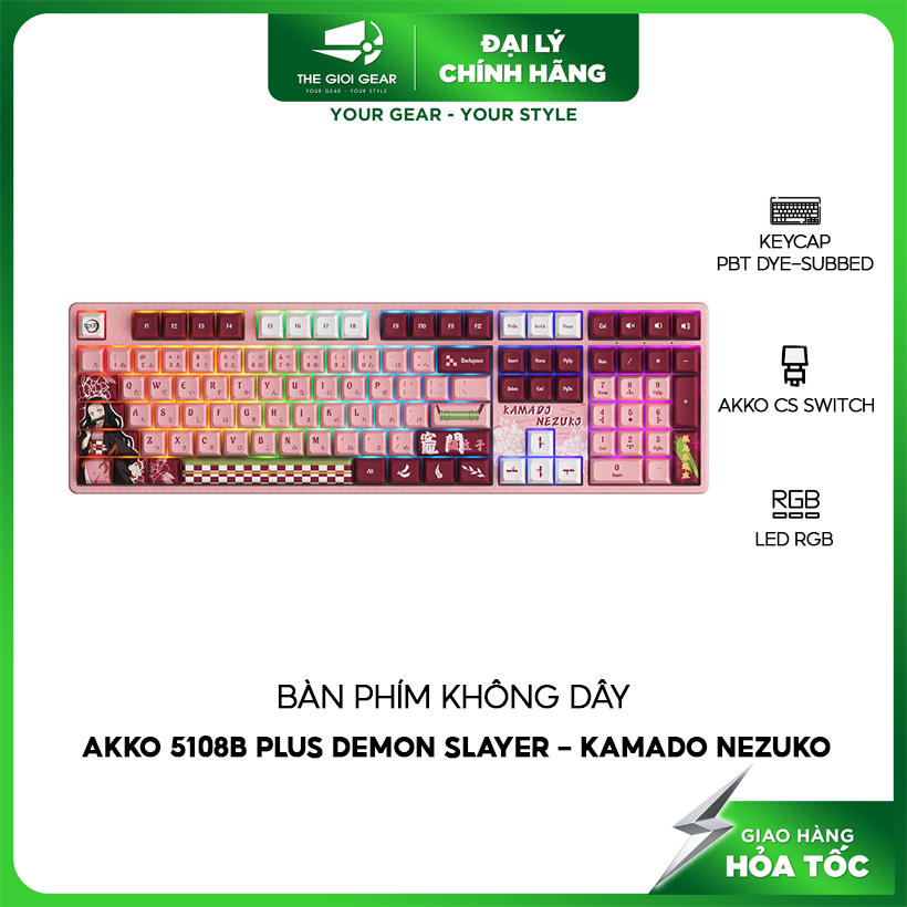 Bàn Phím Không Dây - AKKO 5108B Plus Demon Slayer – Kamado Nezuko
