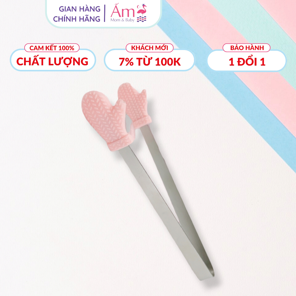 Kẹp Gắp Thức Ăn Mini Ấm Baby Đầu Silicon Dùng Gắp Đồ Ăn Dặm Nhỏ Gọn Tiện Lợi Cho Bé Ấm Gift Decor