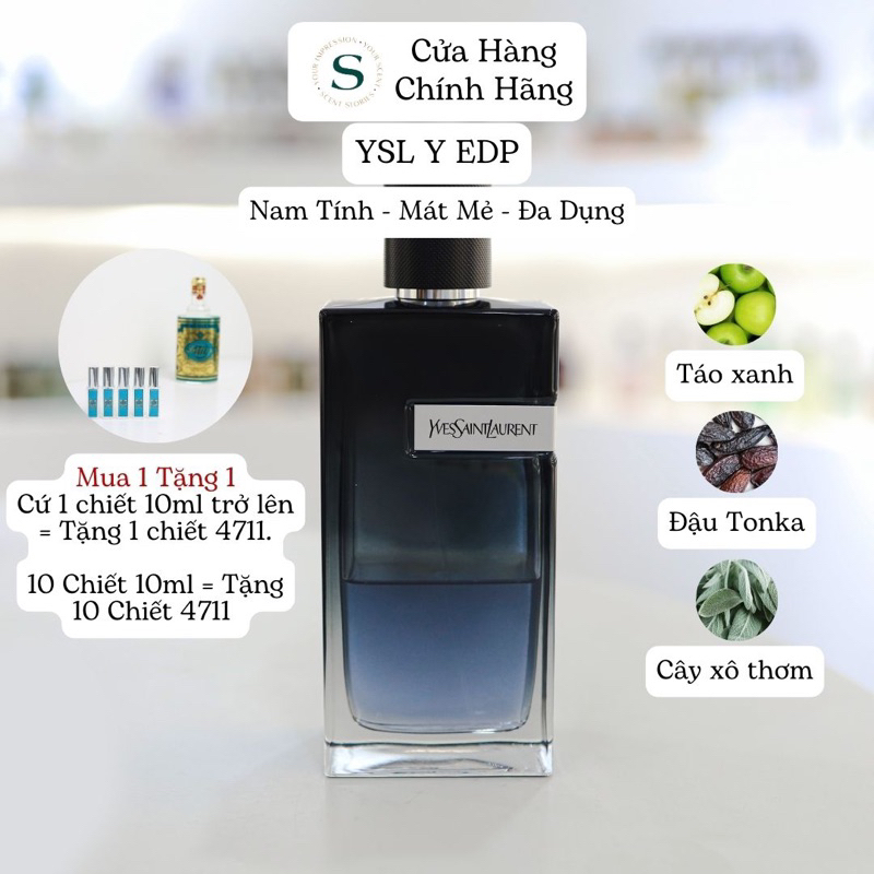 Y Ét  Y E Đê Pê - Mẫu Thử Nước Hoa - Táo Xanh - Đậu Tonka - Cây Xô Thơm - Nam Tính - Mát Mẻ - Đa Dụng