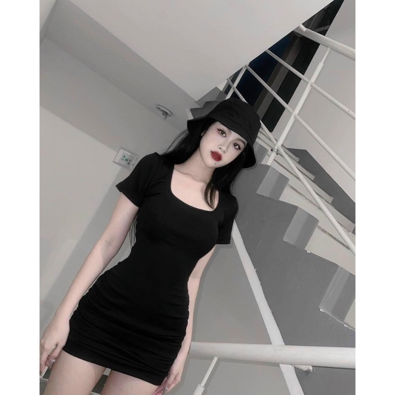 ĐẦM BODY ÔM XINH ĐẸP ĐEN THUI NHÚN DNX6