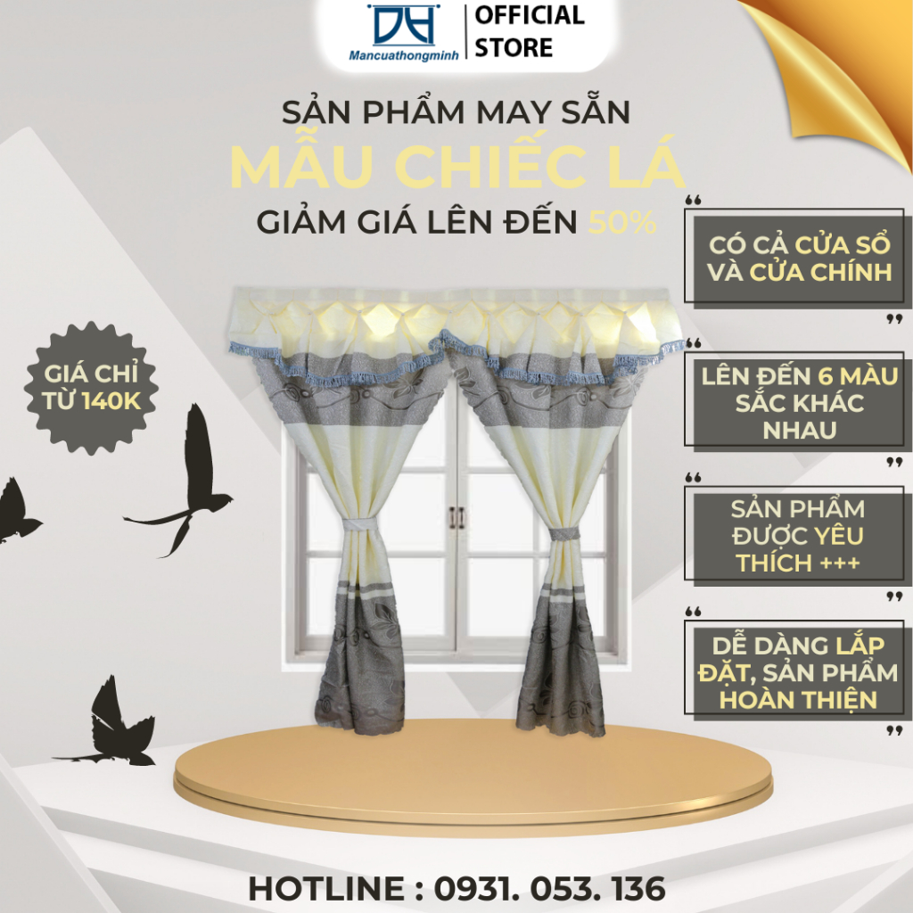 Rèm cửa sổ phòng ngủ Loại 1 hoàn thiện chống nắng cao cấp, màn vải decor cửa chính, cửa sổ MCVIP02 Mancuathongminh | BigBuy360 - bigbuy360.vn