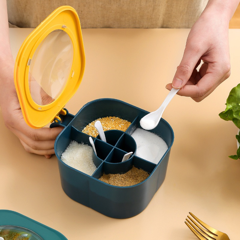 Hũ Nhựa 4 Ngăn Đựng Gia Vị Cho Nhà Bếp