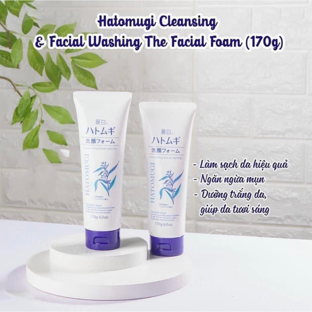 Sữa Rửa Mặt Hatomugi Dưỡng Ẩm Trắng Da Chiết Xuất Hạt Ý DĨ Nhật Bản - 3 Loại