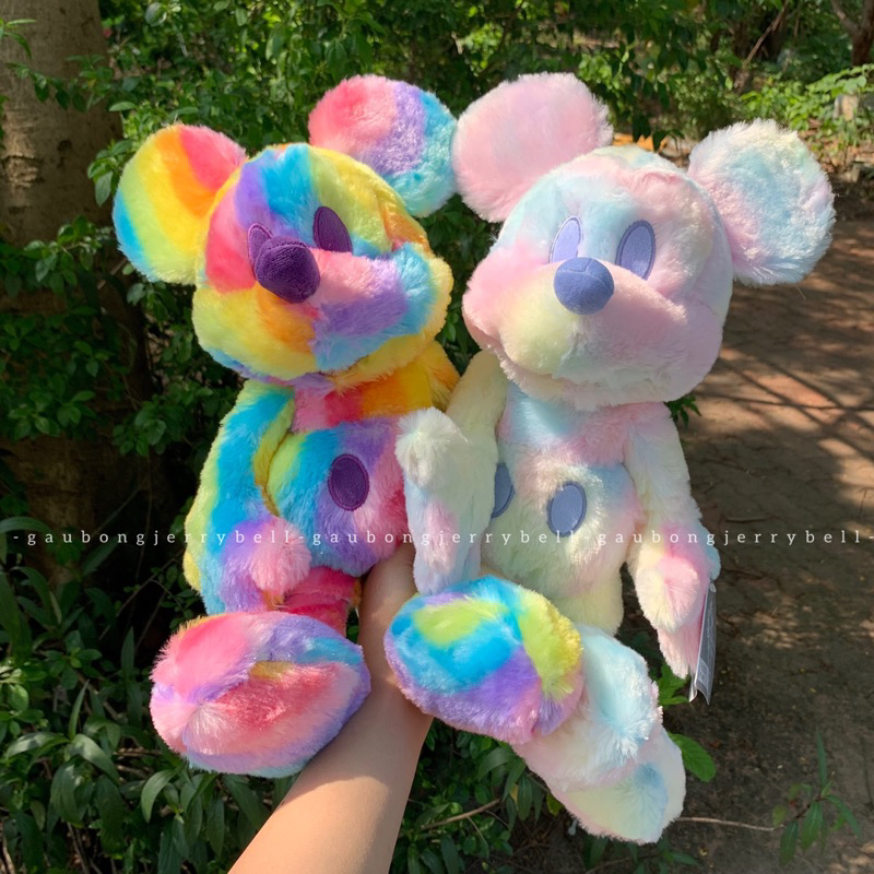 Gấu bông Mickey Fluffy Plush Pastel Color 2023 chính hãng Shanghai Disney Resort