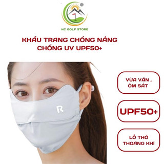 Khẩu trang vải chống nắng chống tia UV UPF 50+ , bịt mặt chống nắng vải lụa thoáng khí  - HC GOLF