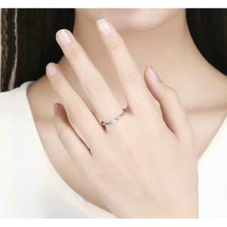 Nhẫn bạc tim trơn mini HAS - HN86