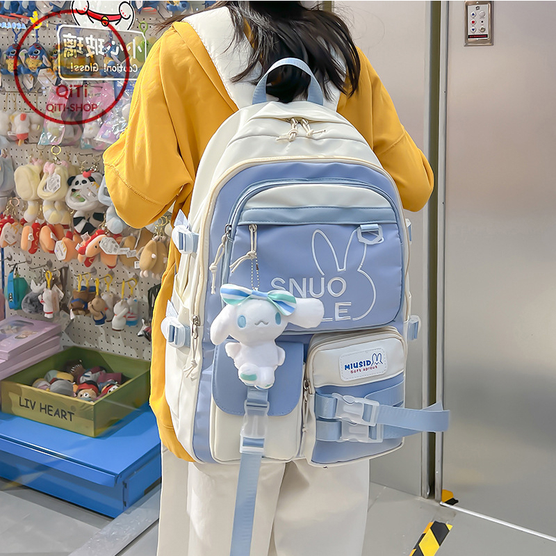 Balo Đi Học Nữ Cặp Sách Đi Học Nam Nữ Thời Trang Unisex Chất Liệu Vải Cao Cấp Chống Nước