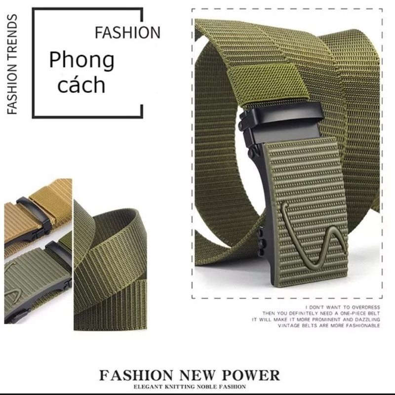 Thắt Lưng Nam Vải Dù Cao Cấp Trẻ Khóa Tự Động Siêu Mốt Mẫu Mới Nhất