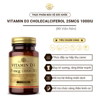Solgar bổ sung vitamin d3 25mcg 1000iu