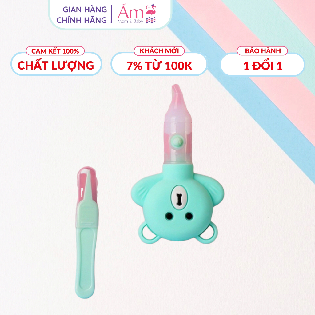 Dụng Cụ Hút Mũi Hình Gấu Ấm Baby Chất Liệu Silicon 10g Dành Cho Bé Ấm Gift Decor