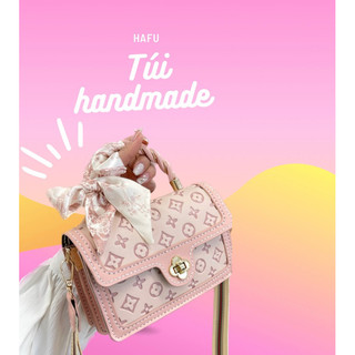SẴN - Túi handmade, Tự làm túi xách hoạ tiết đeo chéo dây bản to