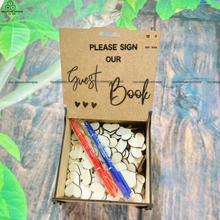 Combo Hộp Gỗ Đựng Tim Khắc Tên+ Kệ Gỗ Trang Trí Tiệc Cưới| Thao Wedding Guestbook