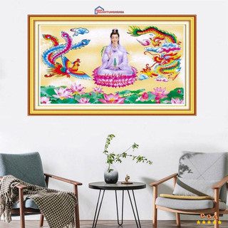 Tranh thêu chữ thập quan thế âm bồ tát 67cm x 43cm