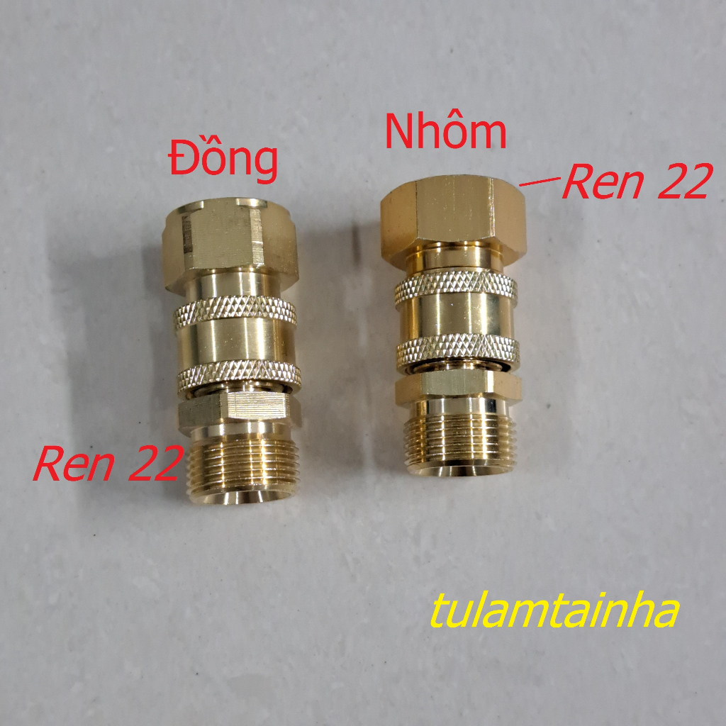 Bộ nối nhanh ren 22mm dùng cho máy rửa xe cao áp , phụ kiện máy rửa xe