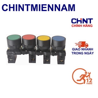 Nút nhấn nhả không đèn xanh đỏ vàng, tiếp điểm phụ no nc, np2-ea31, 42, 51 loại np2-chint