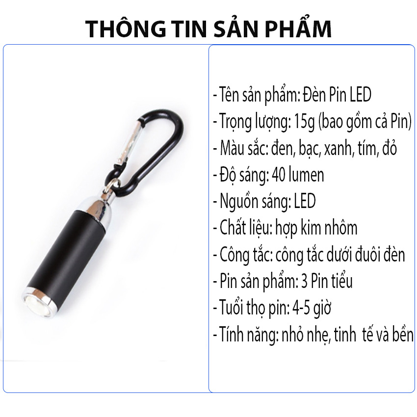 Đèn Mini Móc Chìa Khoá Đèn Pin Mini Đèn Led Siêu Sáng Du Lịch Dã Ngoại DQ02-Highlight Store