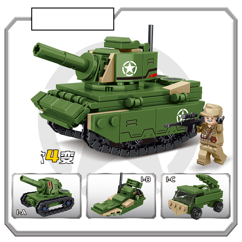 Bộ đồ chơi lắp ráp mô hình quân đội 4 in 1, đồ chơi sáng tạo cho bé K212