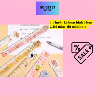 Thước kẻ học sinh đầu thú cute, dễ thương giá rẻ 15 cm