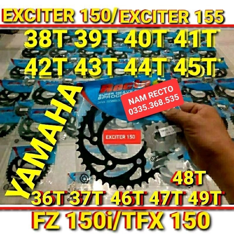 Nhông Dĩa sau exciter 150/exciter 155/tfx150/fz150i 36T 37T 38T 39T 40T 41T 42T 43T 44T 45T 46T 47 48 49 CHÍNH HÃNG>>>