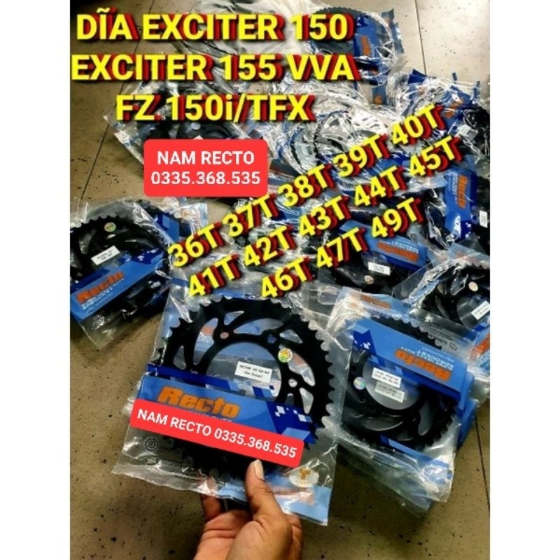 Nhông Dĩa sau exciter 150/exciter 155/tfx150/fz150i 36T 37T 38T 39T 40T 41T 42T 43T 44T 45T 46T 47 48 49 CHÍNH HÃNG>>>