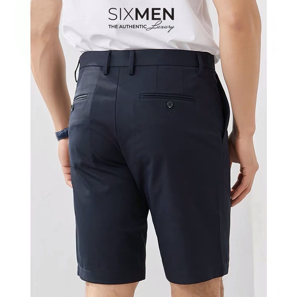 Quần short kaki nam cao cấp SIXMEN vải kaki tây xuất xịn, co giãn - Màu Đen