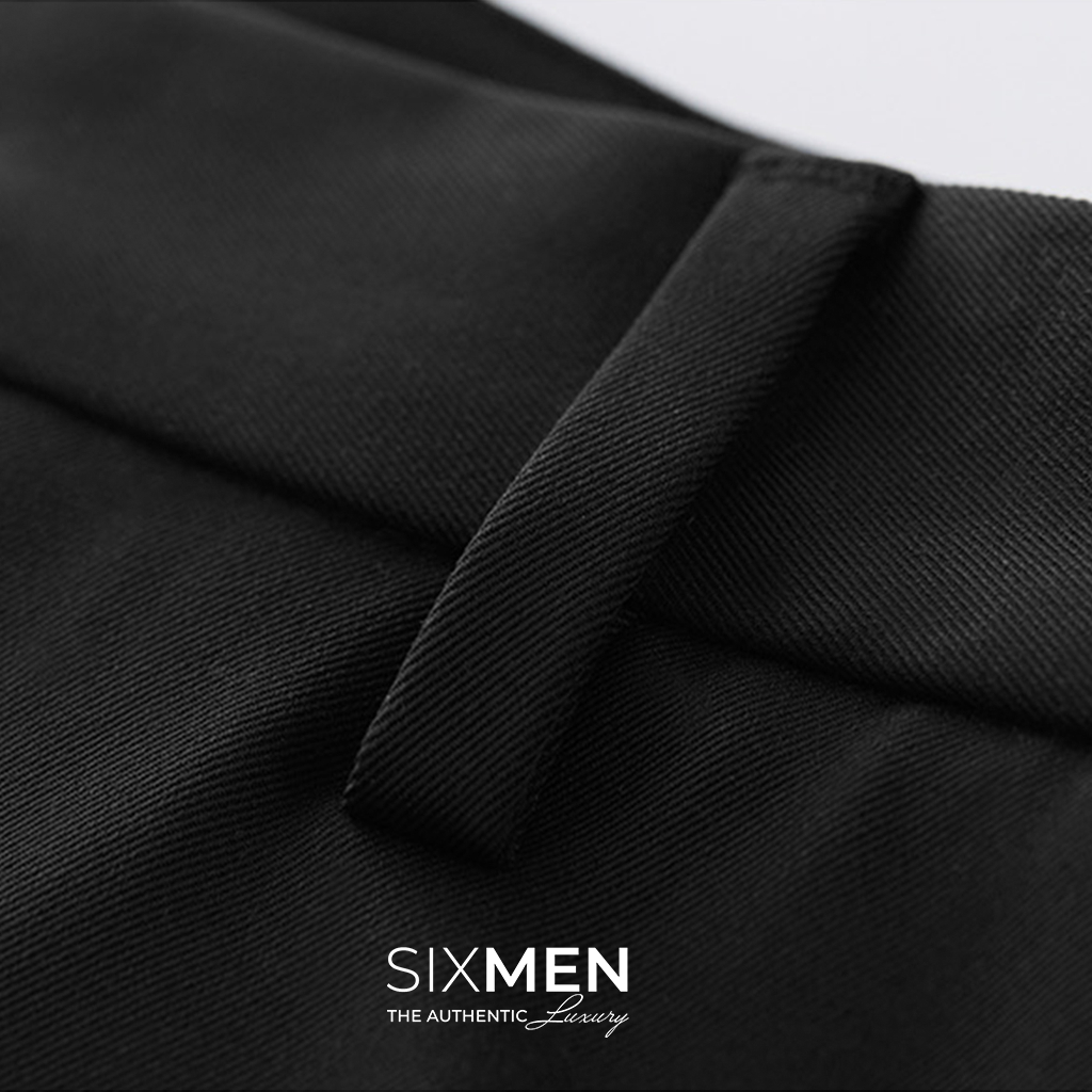 Quần short kaki nam cao cấp SIXMEN vải kaki tây xuất xịn, co giãn - Màu Đen