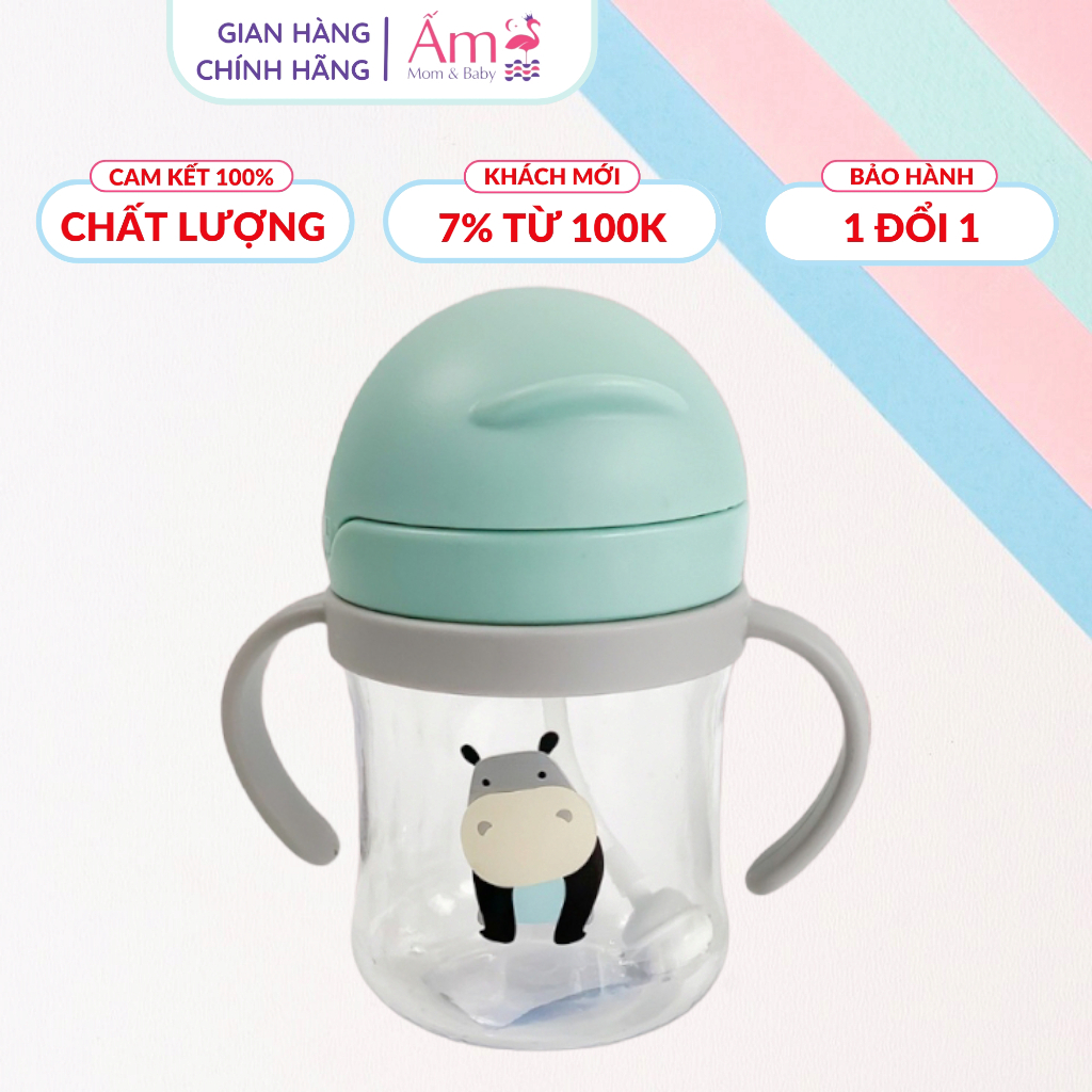 Bình Tập Uống Kèm Van Chống Sặc Silicon Ấm Baby Chống Đổ 360 độ Dung Tích 250ml Ấm Gift & Decor