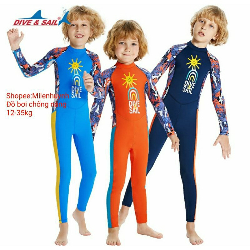 Đồ bơi chống nắng tay dài cho bé trai mã M153189k in hình ông mặt trời ngộ nghĩnh, chất liệu vải siêu đẹp