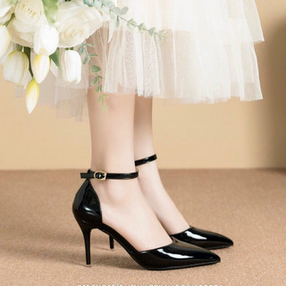 Giày sandal cao gót 7 phân nhọn bigsize bít mũi trời trang cao cấp depvashock đi tiệc đi làm sang trọng Ms 19018