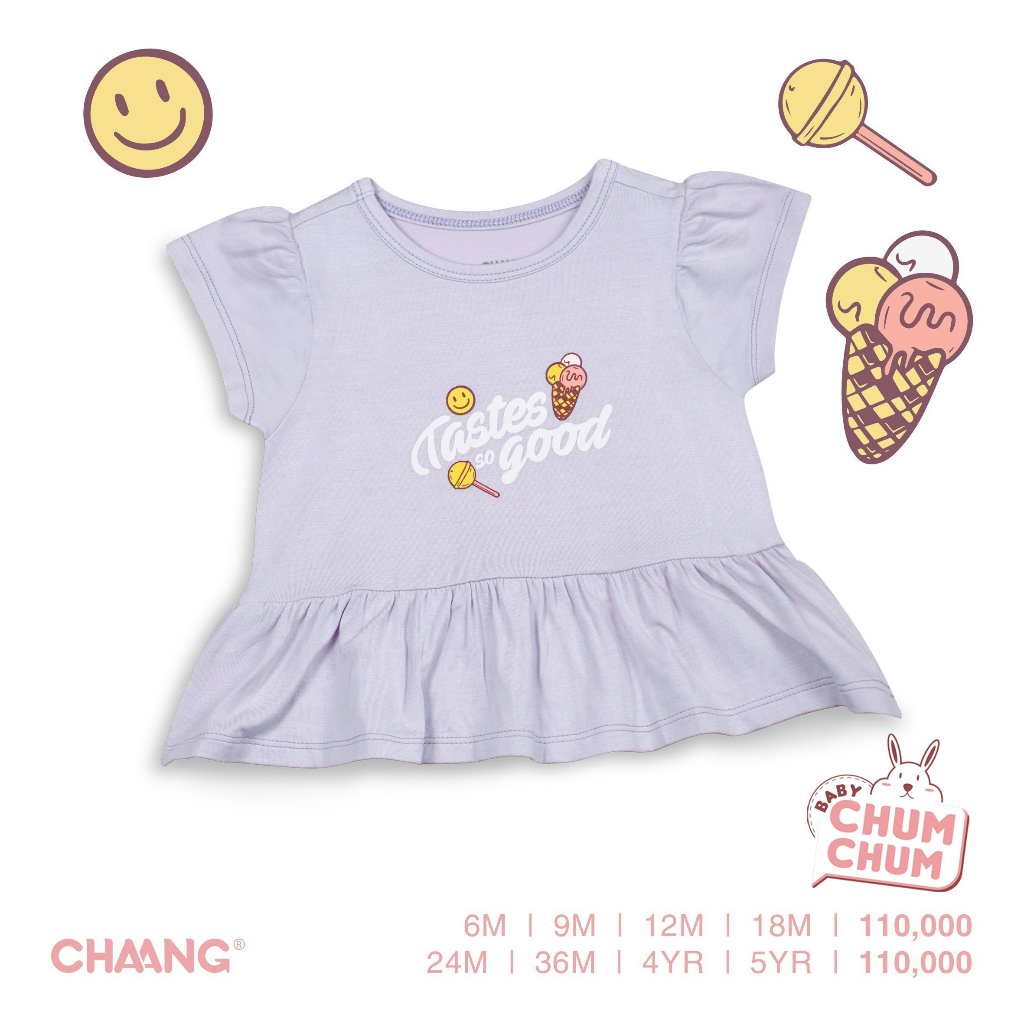 Áo Phông Babydoll Active Tím Cho Bé Gái CHAANG SS22D4