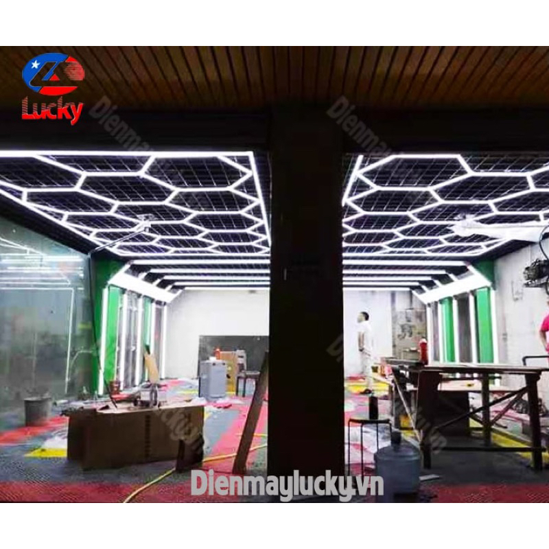 ĐÈN LED TỔ ONG CHO GARAGE trang trí decor không gian - Công suất 850W
