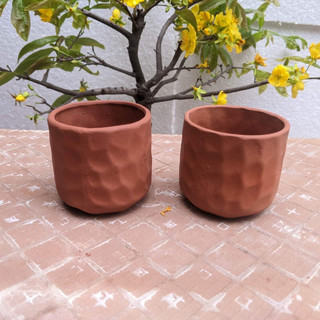 Chậu đất nung mắt na - trồng sen đá, xương rồng mini / chậu nâu đất