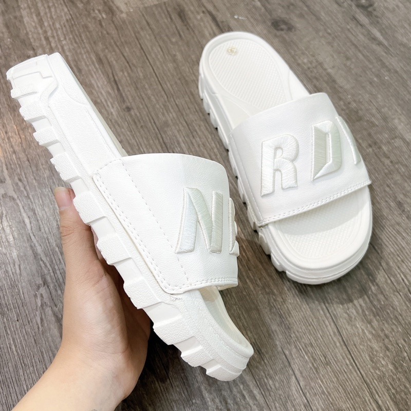 Dép NERDY thêu nổi sắc sảo. Đế đúc API cao 4cm, mẫu mới hotrend, phong cách hàn quốc
