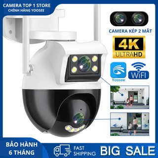 Camera Wìi Yoosee 2 mắt Ngoài Trời Xem Cùng lúc 2 khung hình FHD 5.0mpx, xoay 360 độ ban đêm có màu