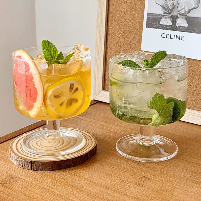 Ly thuỷ tinh đựng kem, trà hoa quả, cocktail phong cách hàn quốc